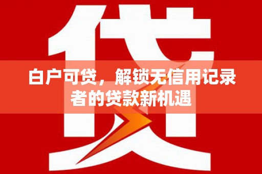 大连白户可贷，解锁无信用记录者的贷款新机遇